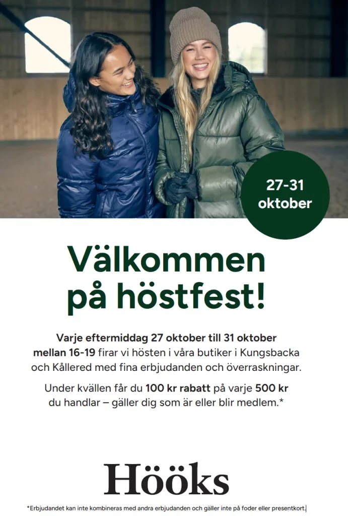 Välkommen på höstfest hos Hööks – 27–31 oktober